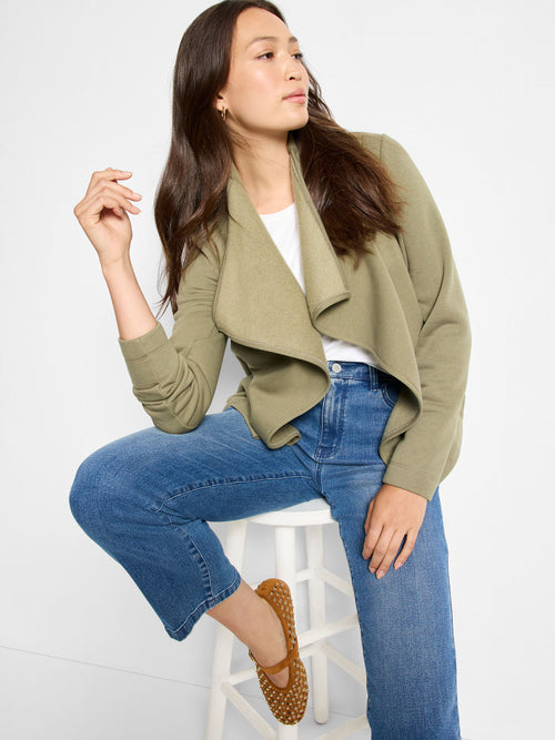 The "Olivewood" Lounge Around Moto Jacket by NIC+ZOE