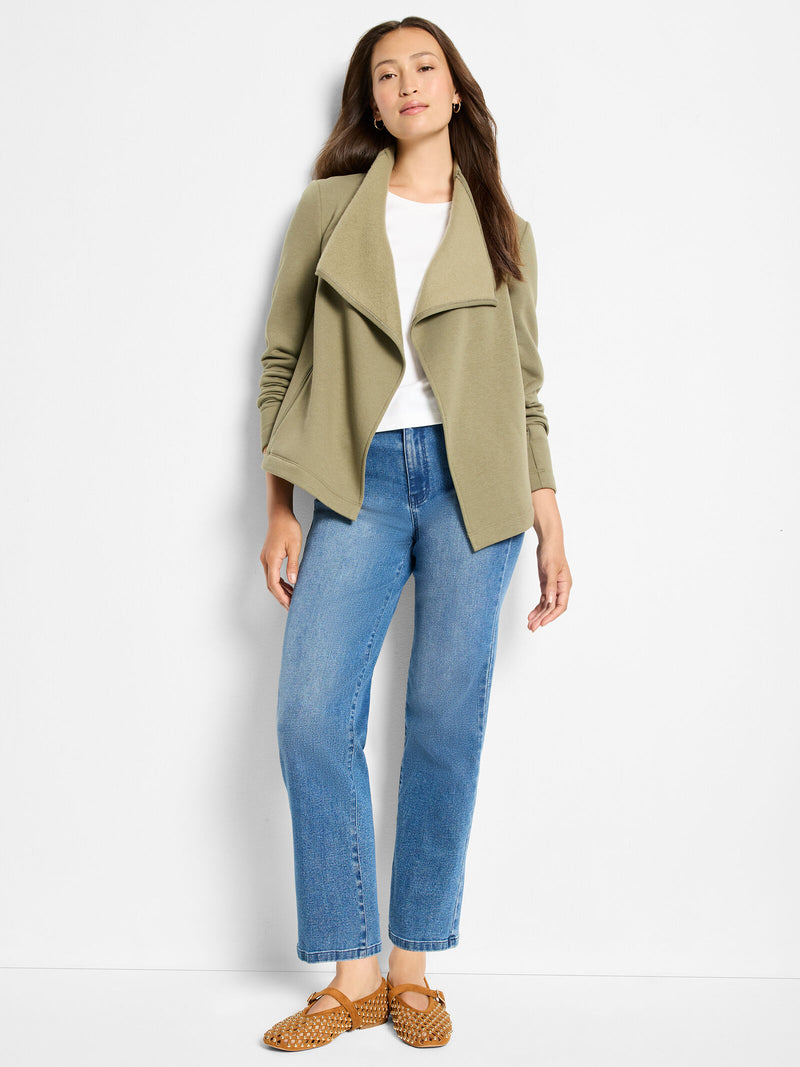 The "Olivewood" Lounge Around Moto Jacket by NIC+ZOE