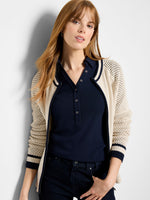 The "Neutral" Cotton Mesh Zip Up Cardigan by NIC+ZOE