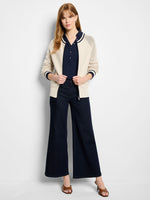 The "Neutral" Cotton Mesh Zip Up Cardigan by NIC+ZOE
