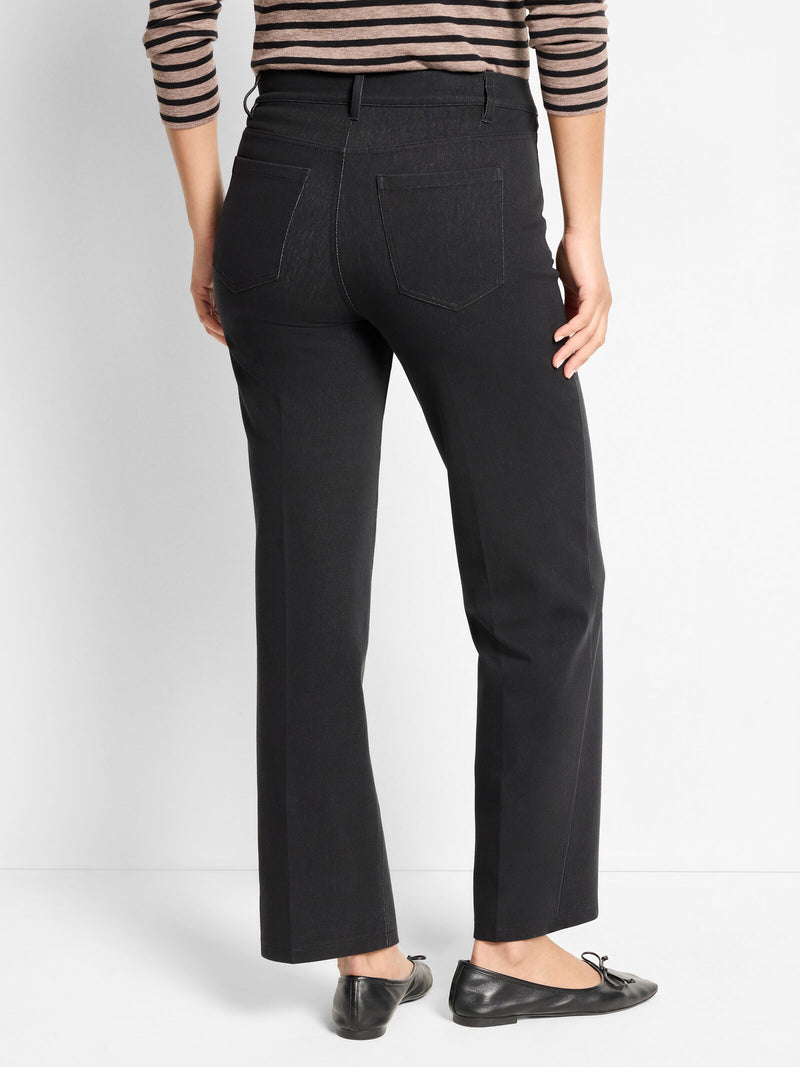 The "Black Onyx" 28" Recess Straight Knit Ankle Pull On Jeans by NIC+ZOE