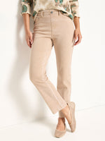The "Washed Burro" 28" Recess Straight Knit Ankle Pull On Jeans by NIC+ZOE