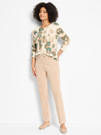 The "Washed Burro" 28" Recess Straight Knit Ankle Pull On Jeans by NIC+ZOE