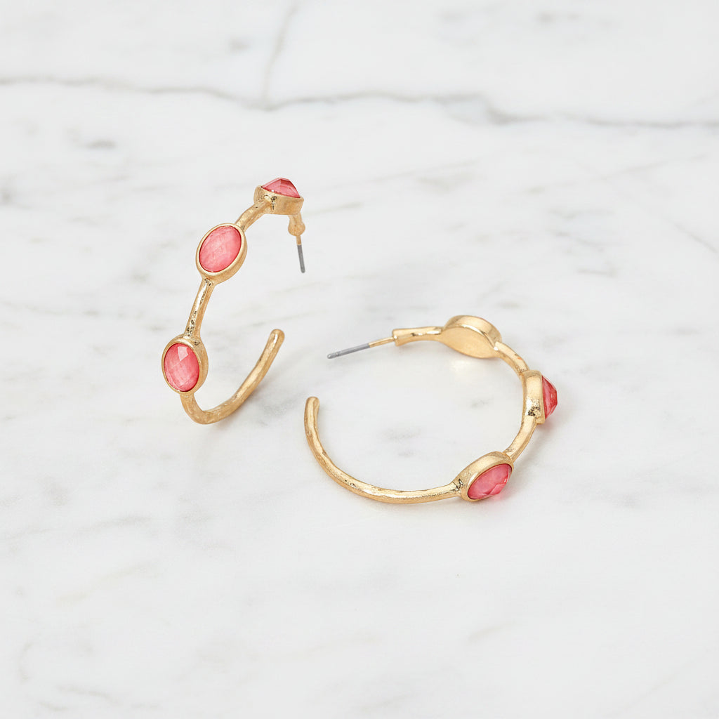 The "Oval Peach" Earrings