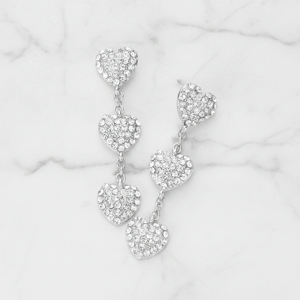 The "Trio Hearts" Earrings