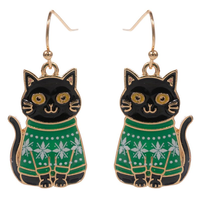 The "Christmas Cat" Earrings