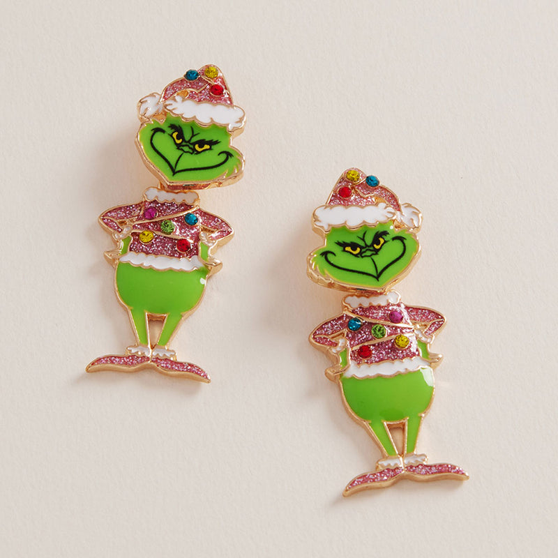 The "Christmas Lights Grinch" Earrings