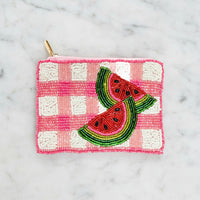 The "Watermelon" Beaded Pouch
