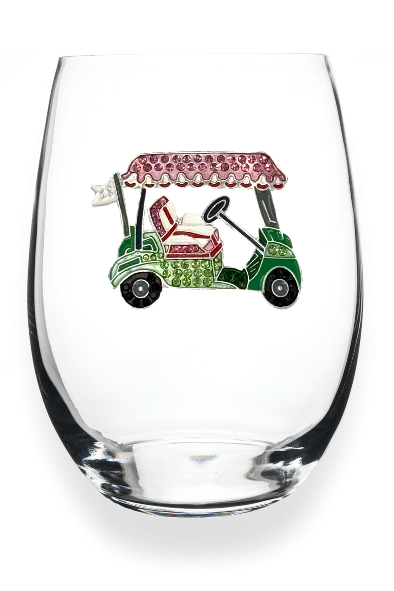 The "Golf Cart" Stemless Wineglass