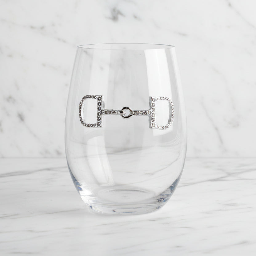 The "Horse Bit" Stemless Wineglass