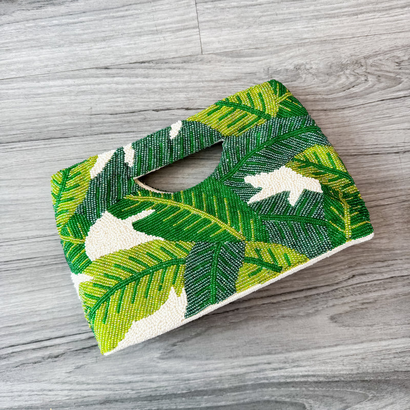 The "Pretty Palm Leaves" Beaded Handbag