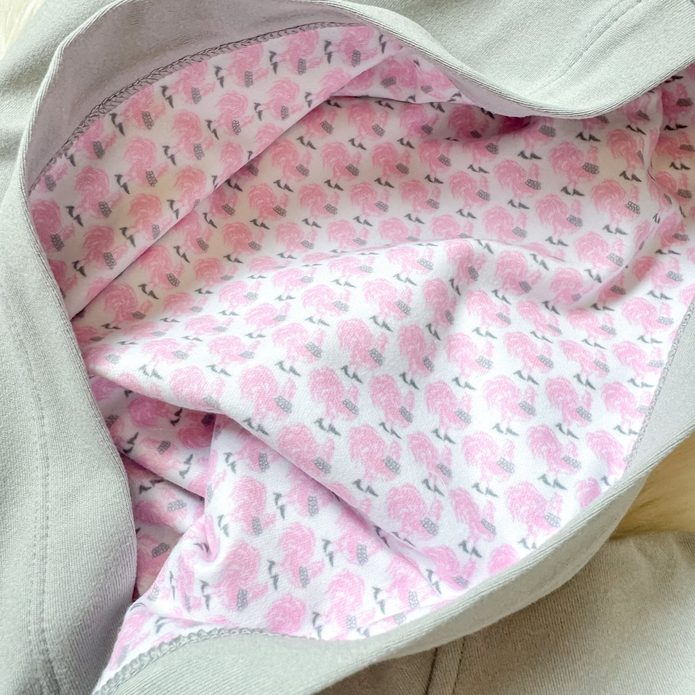 The "Light Gray Pretty Pink Rooster®" Hoodie by Pretty Pink Rooster®