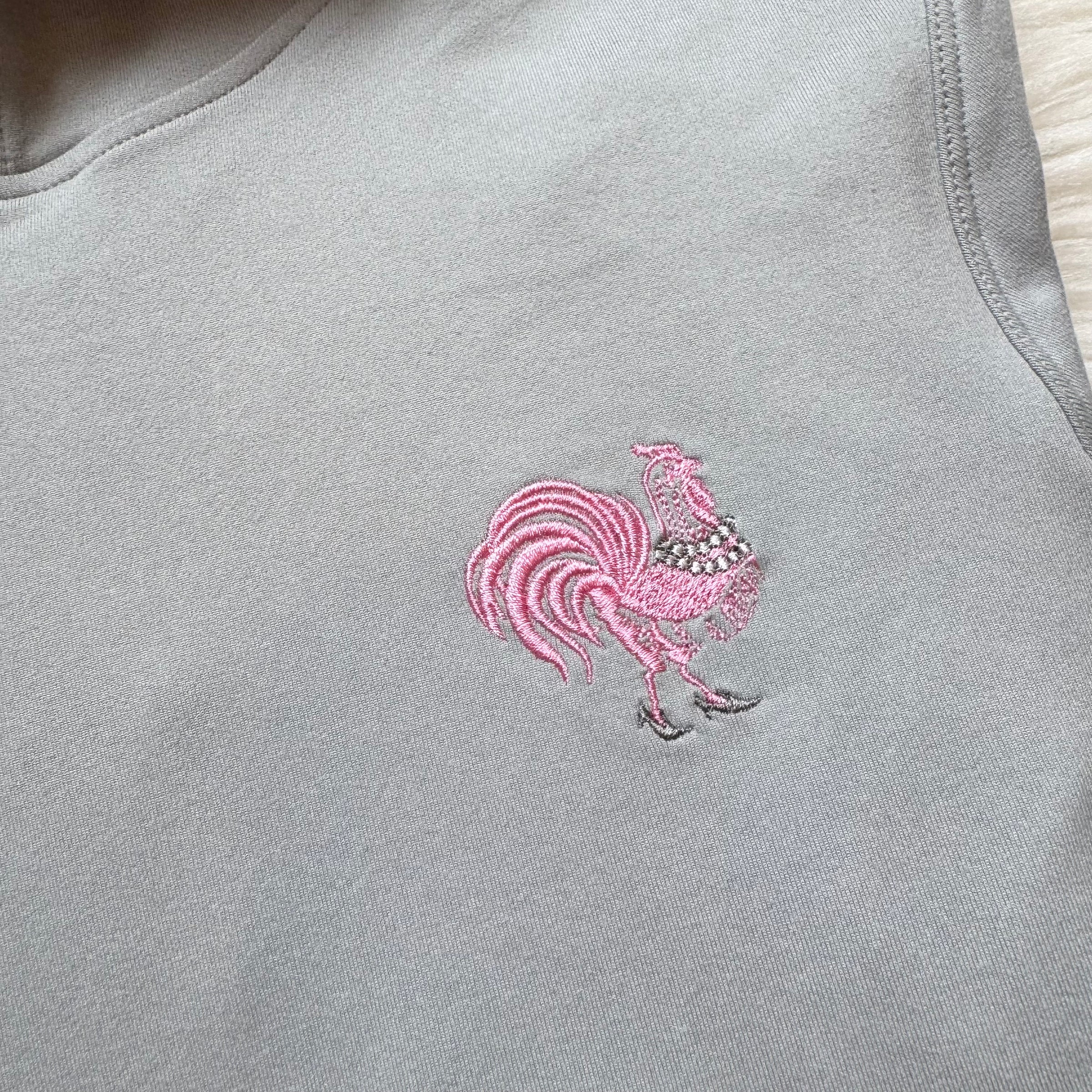 The "Light Gray Pretty Pink Rooster®" Hoodie by Pretty Pink Rooster®