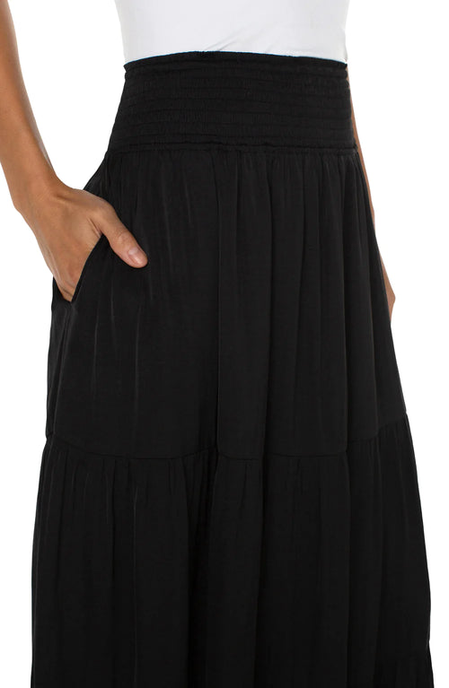 The "Tiered Woven" Maxi Skirt by Liverpool