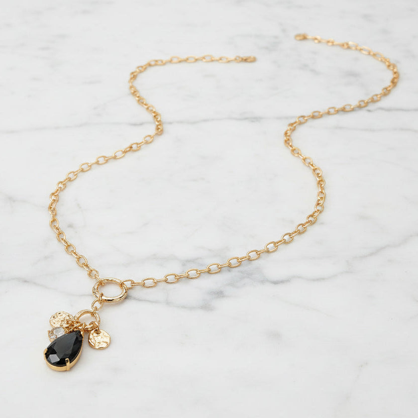 The "Onyx Teardrop" Necklace