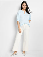 The "Pale Sky" Crinkle Knit Café Top by NIC+ZOE