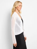 The "Paper White" Mesh Cocoon Cardigan by NIC+ZOE