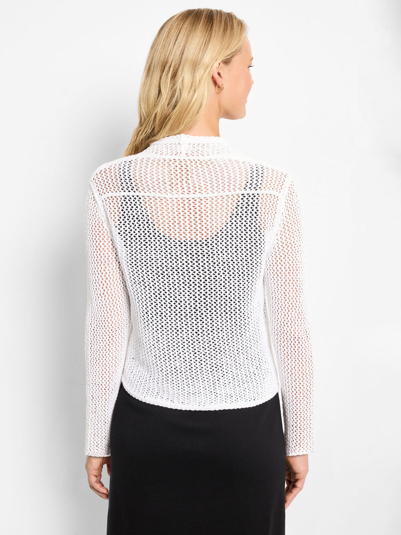 The "Paper White" Mesh Cocoon Cardigan by NIC+ZOE