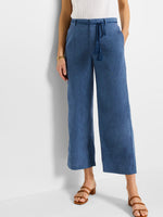 The "Blue Mix" 26" Rumba Linen Rope Belt Pant by NIC+ZOE