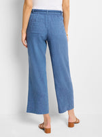 The "Blue Mix" 26" Rumba Linen Rope Belt Pant by NIC+ZOE