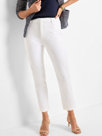 The "Paper White" 26" Cotton Bi-Stretch Copley Straight Pant by NIC+ZOE