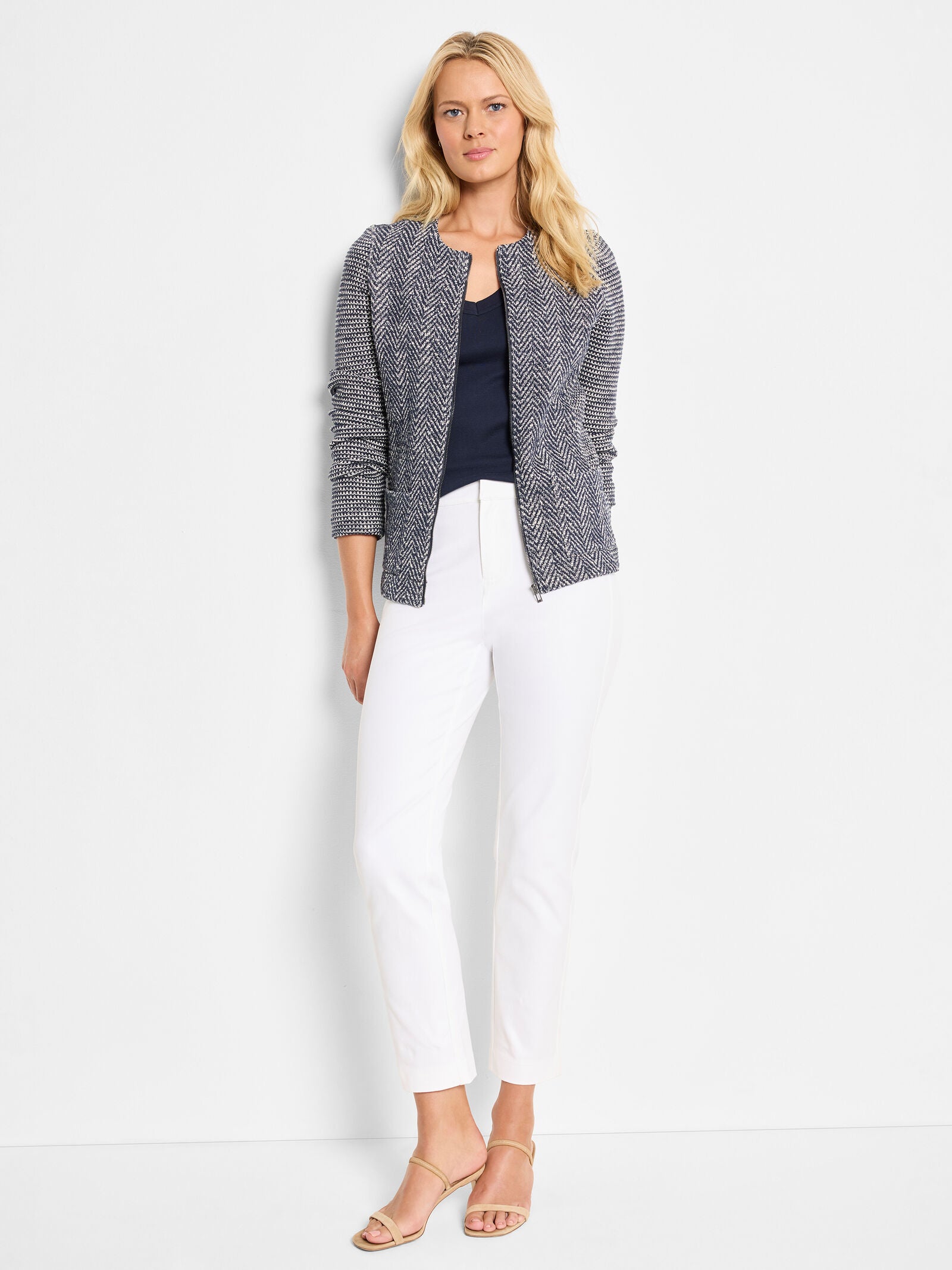 The "Paper White" 26" Cotton Bi-Stretch Copley Straight Pant by NIC+ZOE