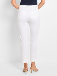 The "Paper White" 26" Cotton Bi-Stretch Copley Straight Pant by NIC+ZOE