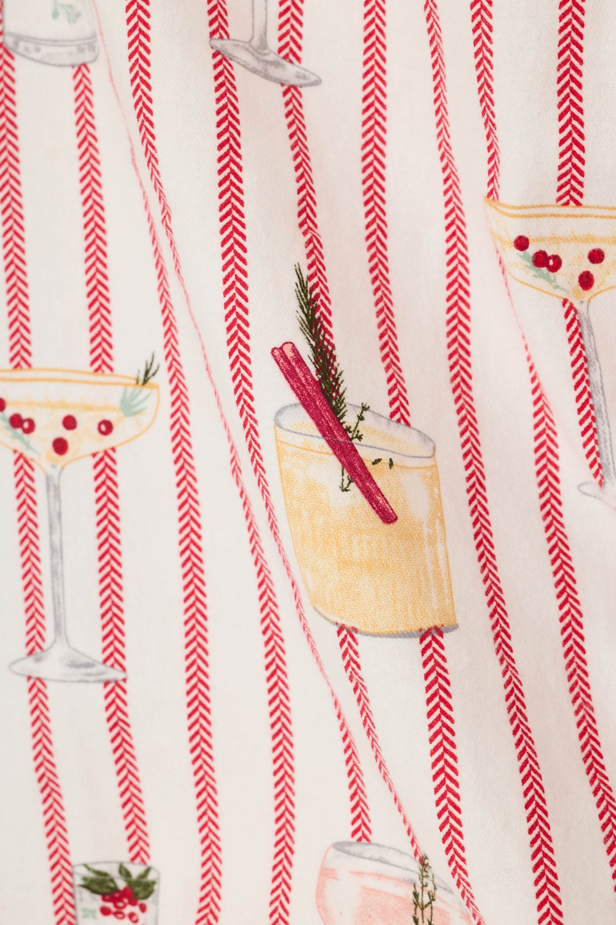The "Martinis & Mistletoe" Cocktail Print Flannel Pajama Pants by PJ Salvage