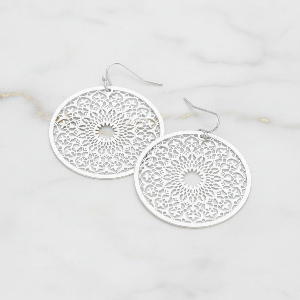 The "Silver Sundial" Earrings