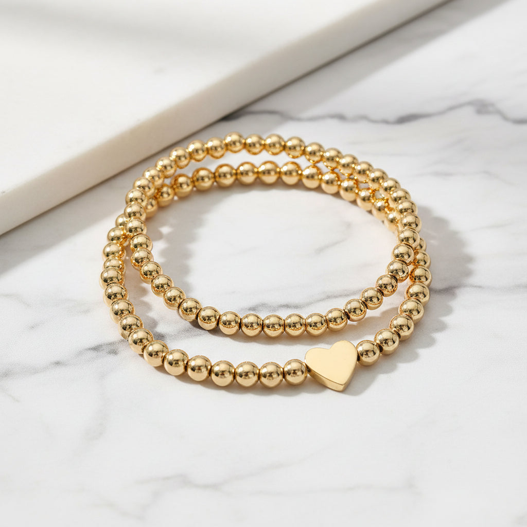 The "Dainty Beaded Heart" Bracelet