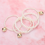 The "Pearl and Puffy Hearts" Bracelet Set