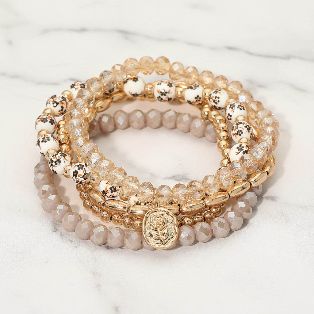 The "Champagne Rose Garden" Bracelet
