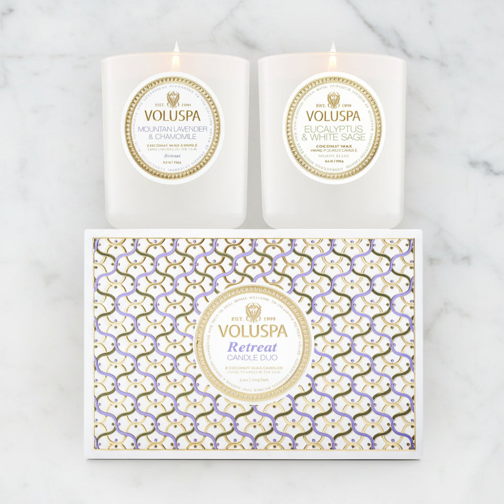 The "Retreat Classic Candle Duo" by Voluspa