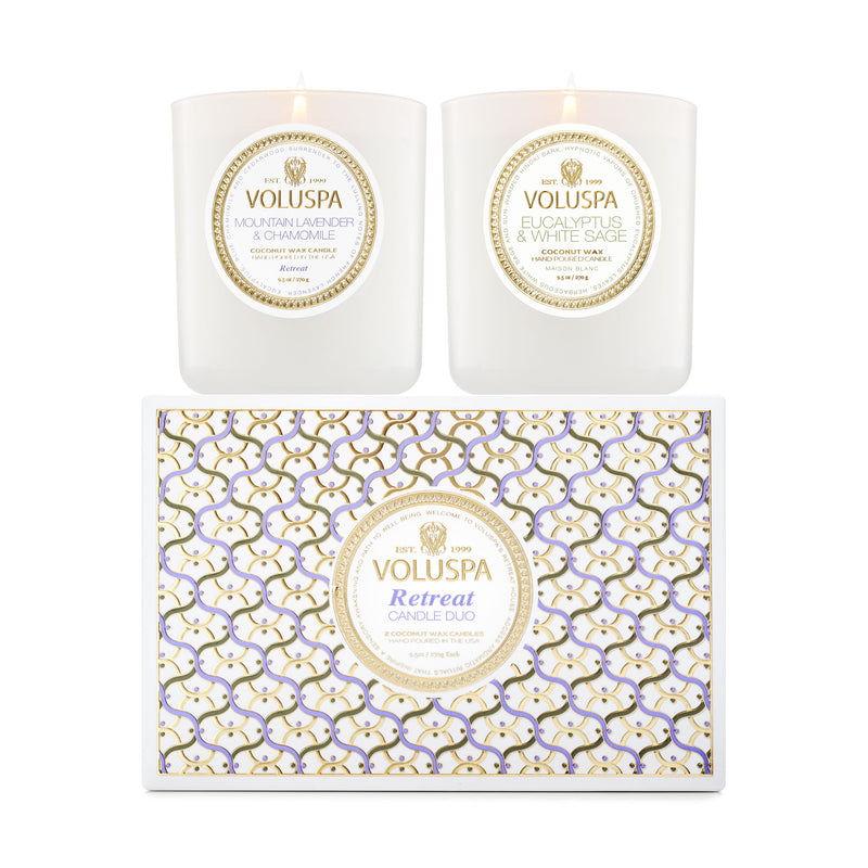 The "Retreat Classic Candle Duo" by Voluspa