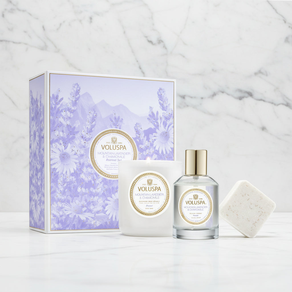 The "Mountain Lavender and Chamomile" Retreat Ritual Gift Set by Voluspa