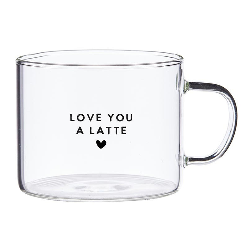 The "Love You A Latte" Glass Mug