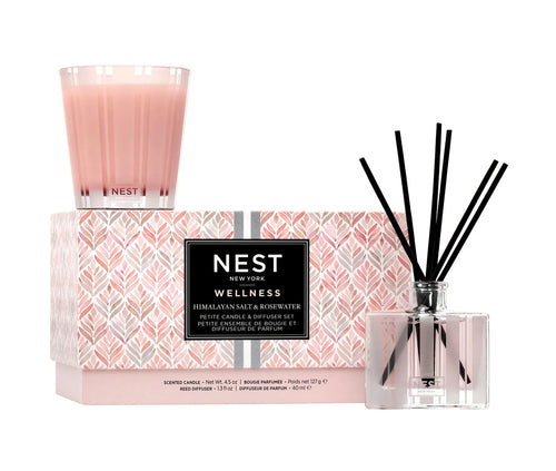 The "Himalayan Salt & Rosewater" Petite Candle & Diffuser Set by NEST New York
