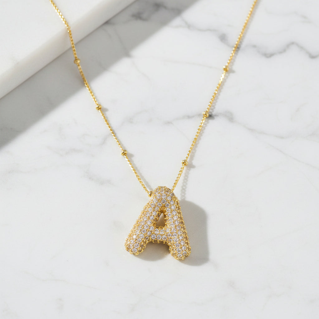 The "Bubble Pop Initial Beaded Chain" Necklace