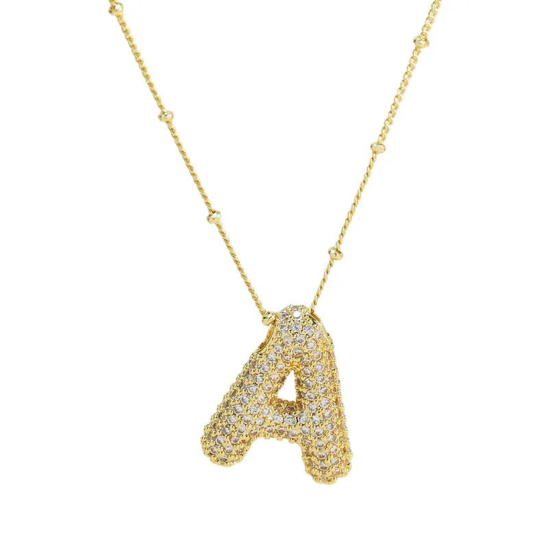 The "Bubble Pop Initial Beaded Chain" Necklace