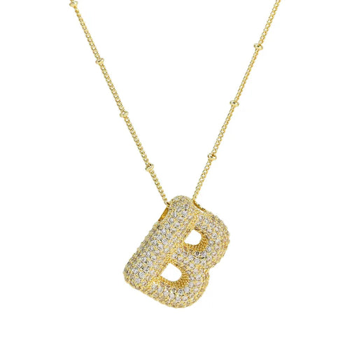 The "Bubble Pop Initial Beaded Chain" Necklace