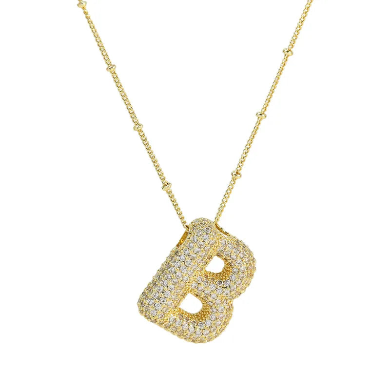 The "Bubble Pop Initial Beaded Chain" Necklace