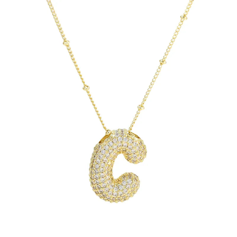 The "Bubble Pop Initial Beaded Chain" Necklace