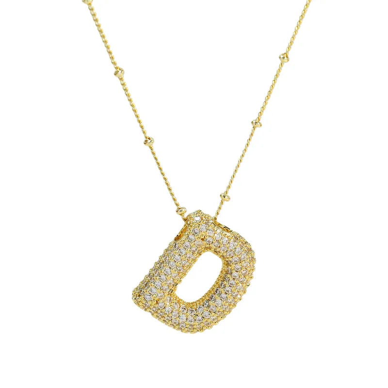 The "Bubble Pop Initial Beaded Chain" Necklace