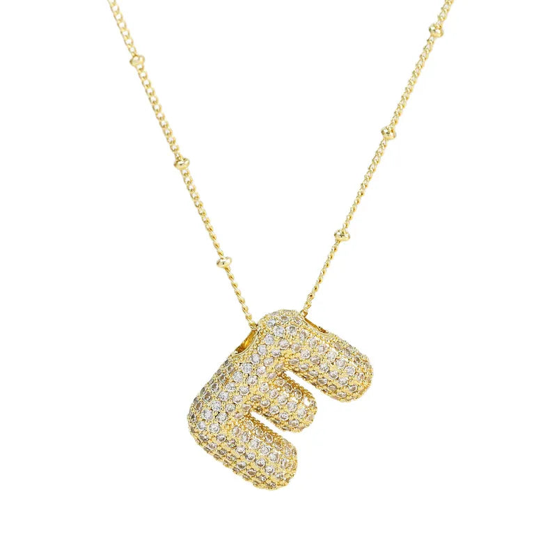 The "Bubble Pop Initial Beaded Chain" Necklace