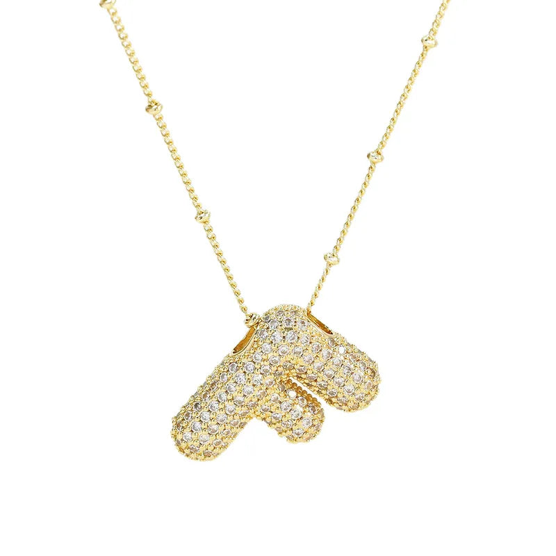 The "Bubble Pop Initial Beaded Chain" Necklace