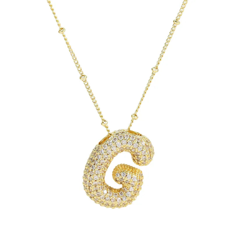 The "Bubble Pop Initial Beaded Chain" Necklace