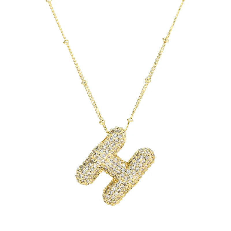 The "Bubble Pop Initial Beaded Chain" Necklace