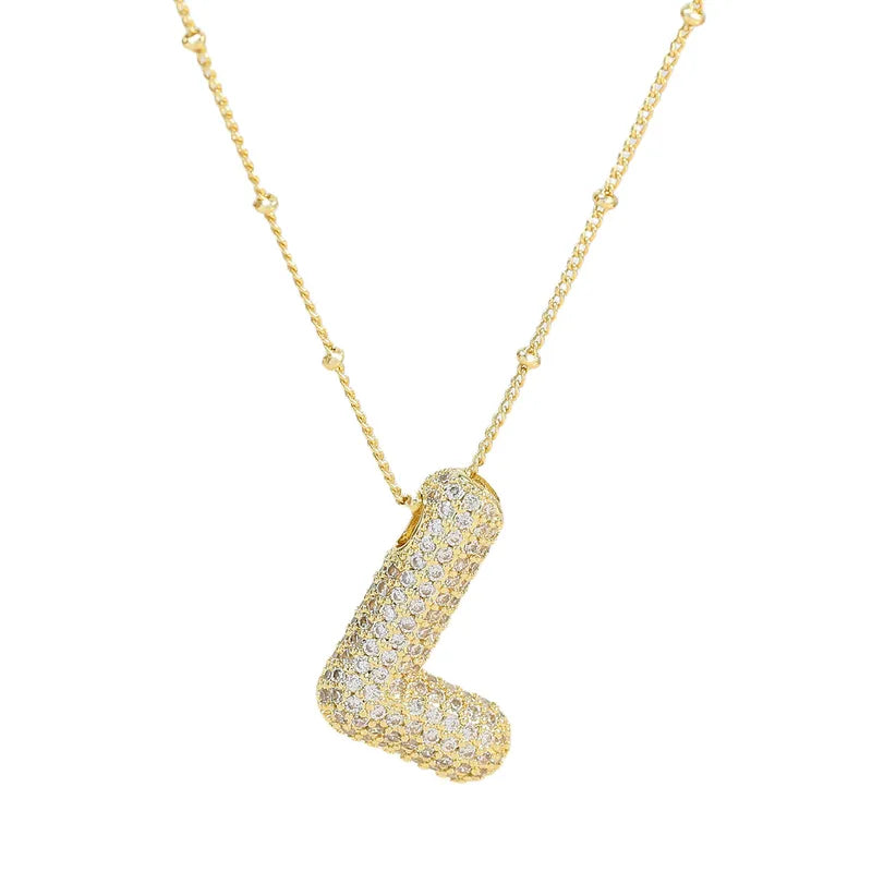 The "Bubble Pop Initial Beaded Chain" Necklace