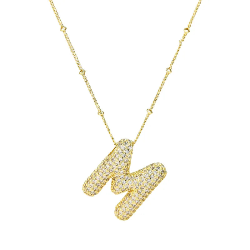 The "Bubble Pop Initial Beaded Chain" Necklace