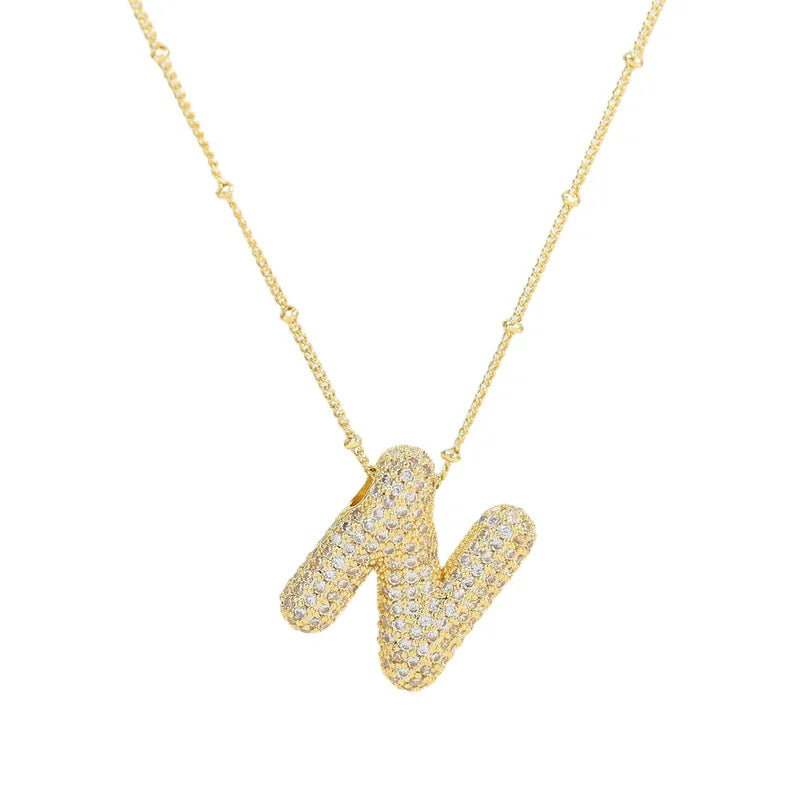 The "Bubble Pop Initial Beaded Chain" Necklace